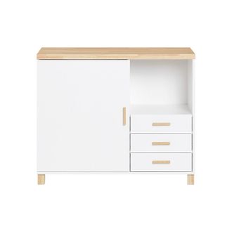 SoBuy Ask07-wn Aparador De Oficaina Soporte Para Impresora Con 1 Puerta Y 3 Cajones - Sobuy