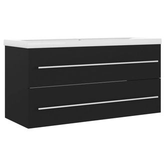 Berkfield Home Sink Cabinet with Built-in Basin Black Engineered Wood