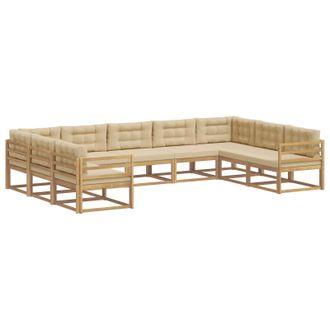 vidaXL Conjunto De Sof&aacute;s De Exterior 9 Uds. Y Beige Vidaxl