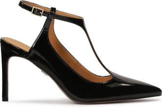 Kazar Zwarte pumps met open hiel - Dames - Pumps - Zwart - 40 EU - Leer - Schoenen