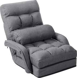 Giantex sill&oacute;n con respaldo ajustable en 5 posiciones gris 67 x 65 x 72 cm