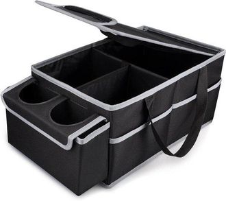 OEM Organizador Plegable Para Coche - Organizador Impermeable Para Asiento De Coche Con Portavasos (negro)