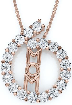 Pompeii3 Diamond Circle Mom Pendant Gold Necklace Lab Grown 18
