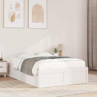 vidaXL Vidaxl - Estructura De Cama Sin Colch&oacute;n Madera De Pino Blanco 135x190 Cm