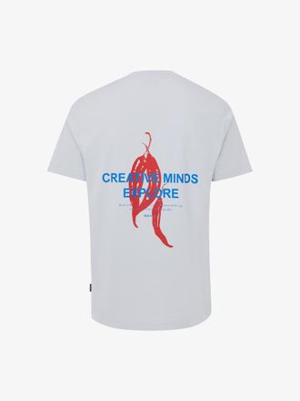 Genti Backprint T-shirt | Lichtgrijs