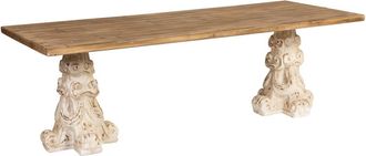 Wanderlust Deco Mesa de centro de madera y magnesio marr&oacute;n y blanco 240x95x78h cm