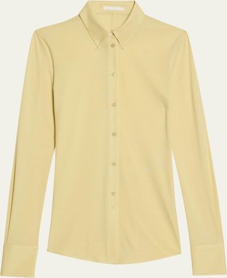 Helmut Lang Button-Front Jersey Shirt