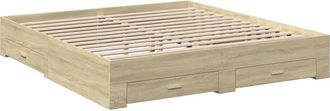 vidaXL Cama Con Cajones Madera Ingenier&iacute;a Roble Sonoma 200x200 Cm Vidaxl