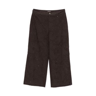 Liu Jo Cropped Trousers, female, Brown, Size: L Cropped Trousers