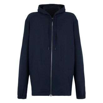HUGO BOSS Hugo, Zip-throughs, male, Blue, Size: 4XL Hooded Sweatshirt