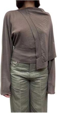 Rick Owens Sjaaltop - Dames - Ronde hals truien - Paars - L - Wol - Truien & Vesten