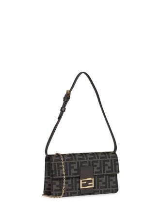 Fendi Baguette Wallet on Chain - Brown