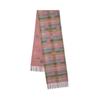 Mulberry Heritage Check & Heart Scarf in Moss-Pink Scrumpy at Nordstrom