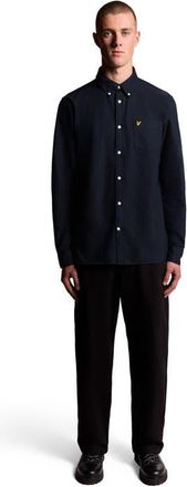 Lyle & Scott Plain Oxford Shirt in Dark Navy at Nordstrom, Size Xx-Large