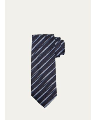 Ermenegildo Zegna Mens Variegated Stripe Silk Tie