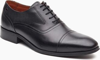 base Mens Portico Toe Cap Mens Oxford Shoes - Black - Size: 11