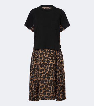 sacai Abito midi in jersey di cotone