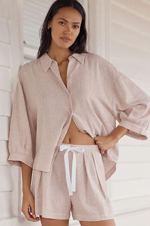 Eberjey Linen-Blend Relaxed Shorts