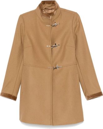 Fay Virginia Single-Breasted Jas - Dames - Mantel - Bruin - L - Polyester - Jassen