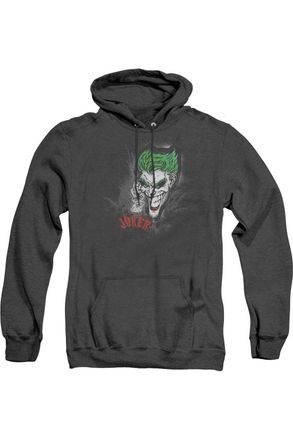 Gildan Batman Joker Sprays The City Adult Heather Hoodie / Hooded Sweatshirt