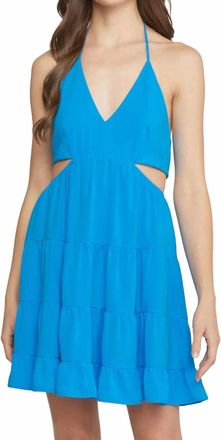 Entro Halter Dress With Cut Out In Blue
