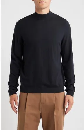 Open Edit Solid Mock Neck Sweater in Black Caviar at Nordstrom Rack, Size X-Small