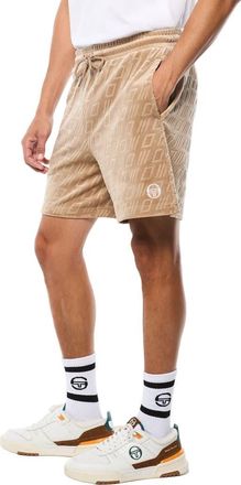 Sergio Tacchini Bandiera Debossed Velour Short in Humus at Nordstrom, Size Xxx-Large