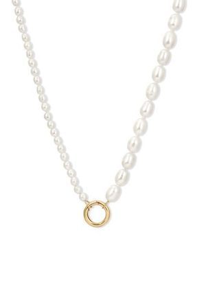 Adina Reyter Half-Half Freshwater Pearl Necklace in 14K Yellow Gold at Nordstrom, Size 18
