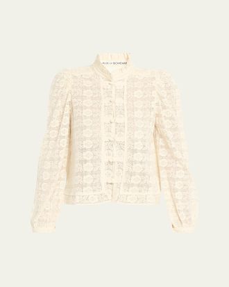 Alix of Bohemia Artemis Long-Sleeve Lace Blouse