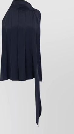 Max Mara silk asymmetric one-sleeve high-neck top
