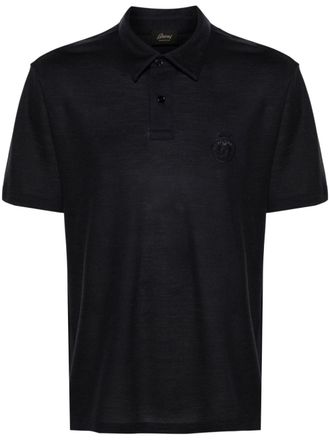 Brioni Polo con ricamo - Blu