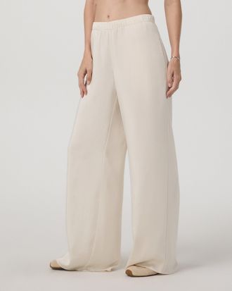 Vuori Clothing Nova Satin Wideleg Pants | Milkweed | XS, Size Extra Small