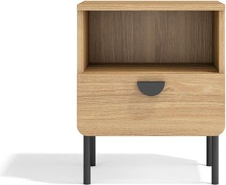 HERDASA Herdasa, Mesita de noche TOKYO, en melamina, 1 cajón, 54x40x34cm.- roble dorado