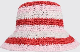 Barbour Cappello in rafia a righe crochet