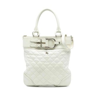Burberry Pre-owned Vintage Quilted Leather Satchel Bag - Dames - Vintage Shopper - Wit - ONE Size - Leer - Vintage