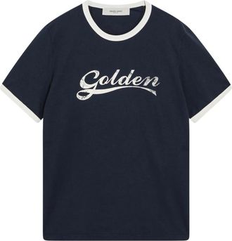 Golden Goose Slim T-shirt - Heren - T-shirts - Blauw - M - Katoen - Tops