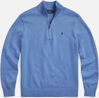 Polo Ralph Lauren Mens Ralph Lauren Cotton Quarter-Zip Sweater - Blue - Size: 38