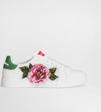 Dolce & Gabbana Calfskin Portofino Light Sneakers - Woman Sneakers Multicolor 36.5