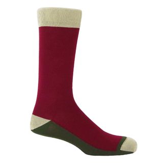 Peper Harow Burgess Mens Socks - Burgundy