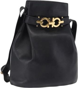 Ferragamo Pre-owned Bucket Shoulder Bag - Dames - Vintage Tas - Zwart - ONE Size - Leer - Vintage