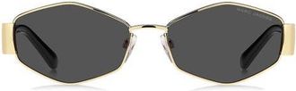 Marc Jacobs 55mm Geometric Sunglasses in Gold Black/Grey at Nordstrom