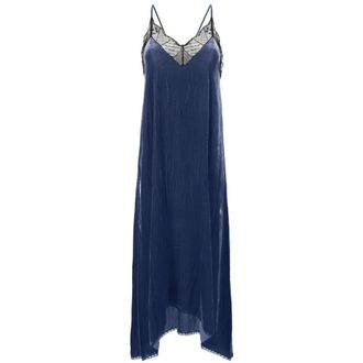 Zadig&Voltaire Dames, Jurken, Blauw, Maat: XS Velours