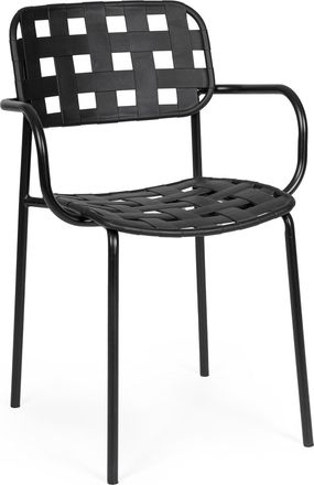 BIZZOTTO Hochwertiger Outdoor Stuhl Clover mit Armlehnen - Schwarz