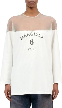 Maison Margiela Long Sleeve Tops - Dames - Longsleeves - Wit - M - Tops