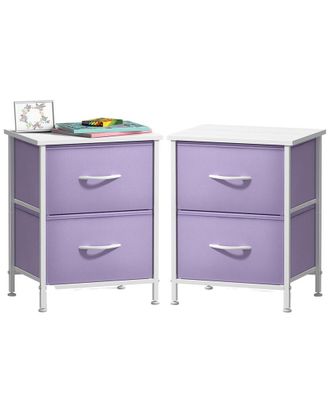 Sorbus Pack Of 2 Nightstands With 2 Drawers