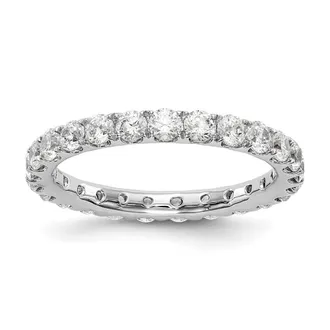 Diamond2Deal 14k White Gold Lab Grown Diamond Eternity Wedding Band Ring 1.5Ct Clarity- VS Color- D-E