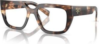 Prada 50mm Irregular optical glasses in Dark Brown at Nordstrom