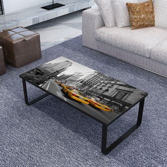 vidaXL Vidaxl - Mesa De Centro Con Tablero De Cristal Rectangular