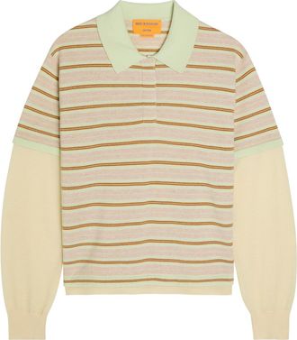 Guest In Residence Layered Striped Cashmere Rugby Jumper - Yellow - S (UK8-10 / S)