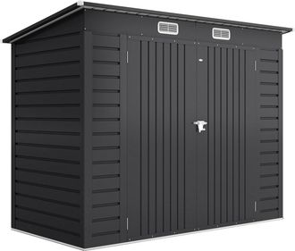 OUTSUNNY Caseta de jard&iacute;n 249x121x183 cm gris